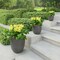 3 Large Heavy Fiber Clay Outdoor Planters Pot Drainage Holes Garden Patio Decor